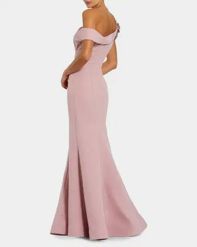 Mac Duggal Crepe Floral Beaded Off-Shoulder Mermaid Gown | Thumbnail 2