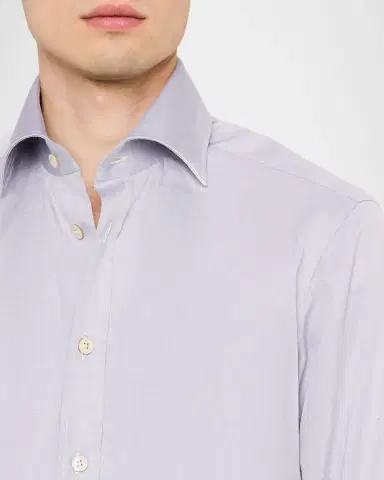 Kiton Men's Solid Button-Front Shirt | Thumbnail 5