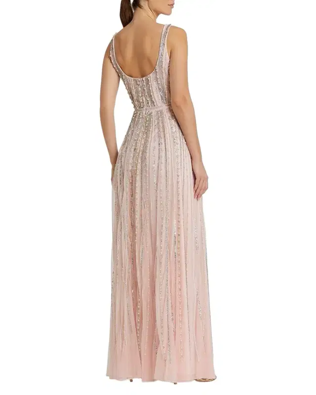 Mac Duggal Evening Sleeveless Beaded Gown