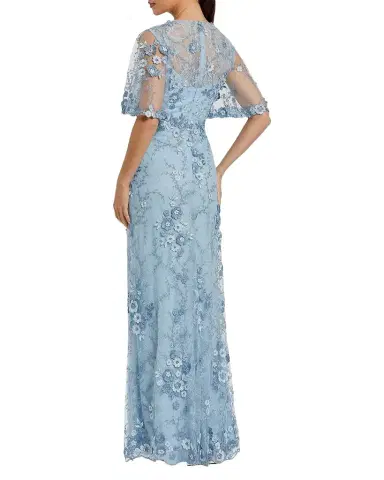 Mac Duggal Embellished Lace Flutter-Sleeve Gown | Thumbnail 1