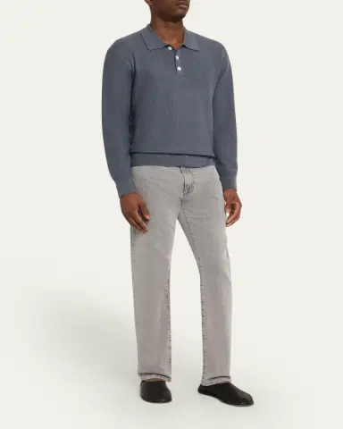 Frame Men's Textured Wool Polo Sweater | Thumbnail 2 Frame Men's Textured Wool Polo Sweater | Thumbnail 2