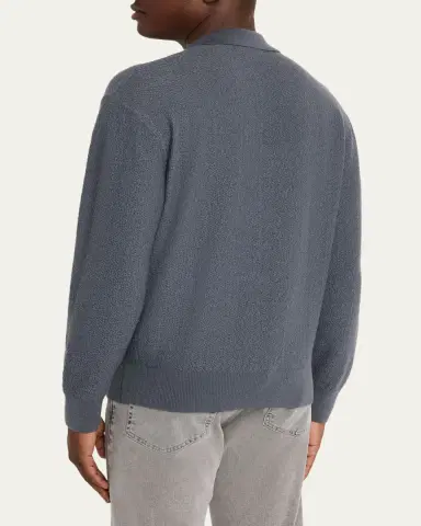 Frame Men's Textured Wool Polo Sweater | Thumbnail 3 Frame Men's Textured Wool Polo Sweater | Thumbnail 3