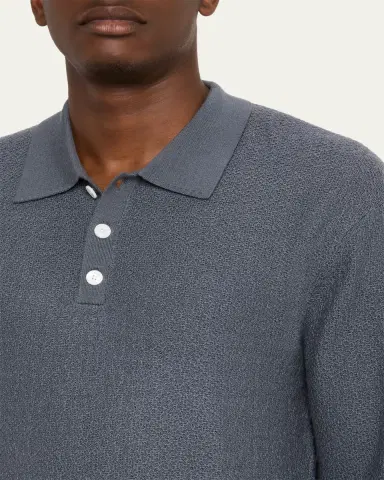 Frame Men's Textured Wool Polo Sweater | Thumbnail 5 Frame Men's Textured Wool Polo Sweater | Thumbnail 5