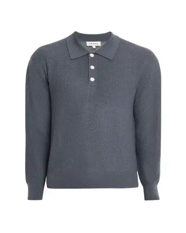 Frame Men's Textured Wool Polo Sweater | Thumbnail 1 Frame Men's Textured Wool Polo Sweater | Thumbnail 1