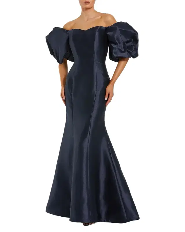 Mac Duggal Sweetheart Off-The-Shoulder Puff-Sleeve Gown