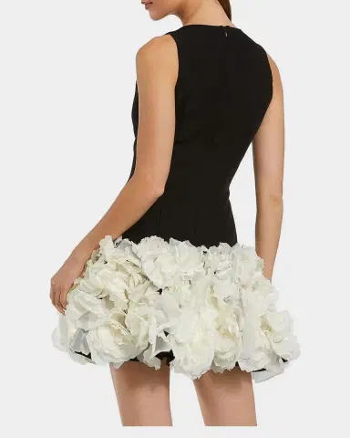Mac Duggal Floral-Appliquéd Crepe Mini Dress | Thumbnail 2
