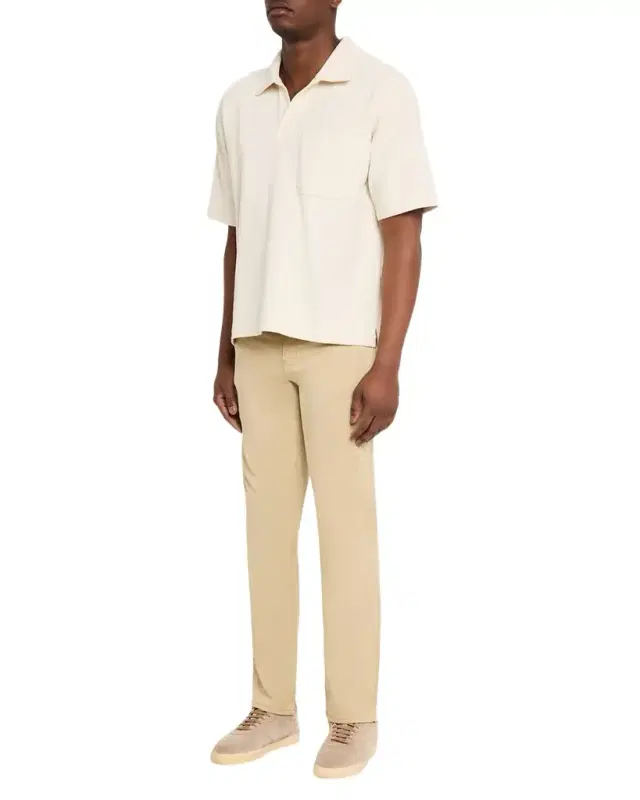 Men 's Textured Johnny Collar Polo Shirt
