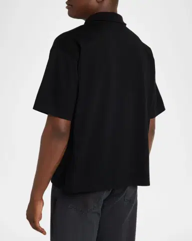 FRAME Men 's Cotton Half-Zip Polo Shirt | Thumbnail 3