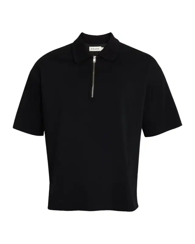 Men 's Cotton Half-Zip Polo Shirt