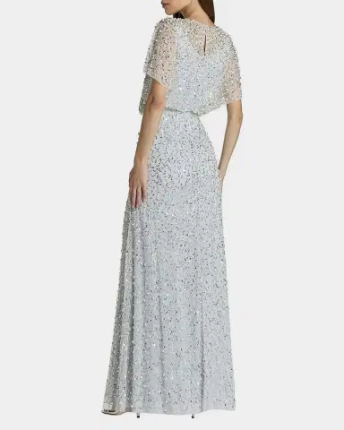 Mac Duggal Beaded Sequined Shawl Gown | Thumbnail 2