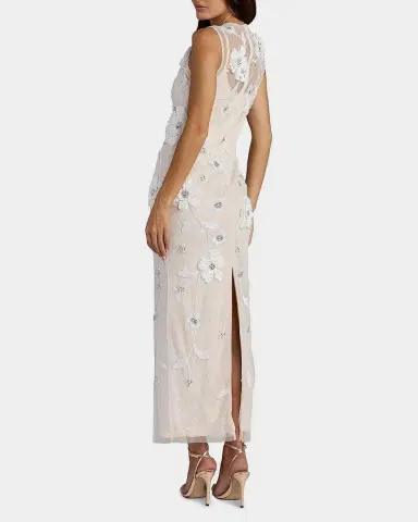 Mac Duggal Embellished Floral Lace Sleeveless Midi Dress | Thumbnail 2 Mac Duggal Embellished Floral Lace Sleeveless Midi Dress | Thumbnail 2