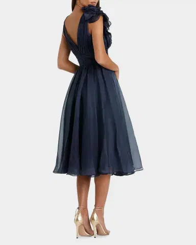 Mac Duggal Chiffon Sleeveless Fit-and-Flare Midi Dress | Thumbnail 2