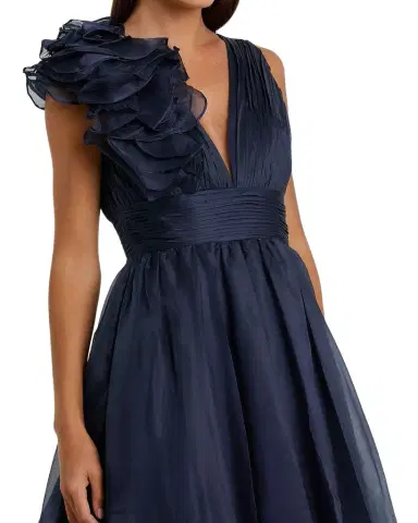 Mac Duggal Chiffon Sleeveless Fit-and-Flare Midi Dress | Thumbnail 1
