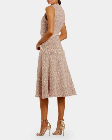 Mac Duggal Boucle Sleeveless Button Up Midi Dress | Thumbnail 3