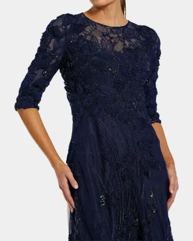 Mac Duggal Beaded Floral Applique Lace Gown | Thumbnail 2 Mac Duggal Beaded Floral Applique Lace Gown | Thumbnail 2
