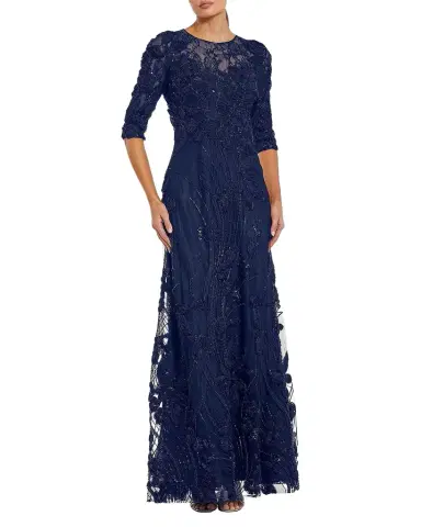 Mac Duggal Beaded Floral Applique Lace Gown | Thumbnail 1 Mac Duggal Beaded Floral Applique Lace Gown | Thumbnail 1