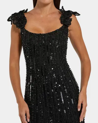 Mac Duggal Evening Beaded Floral Mesh Gown | Thumbnail 2 Mac Duggal Evening Beaded Floral Mesh Gown | Thumbnail 2