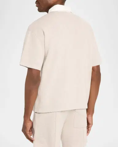 Hudson Men's Contrast-Collar Cotton and Cashmere Polo Shirt | Thumbnail 3 Hudson Men's Contrast-Collar Cotton and Cashmere Polo Shirt | Thumbnail 3
