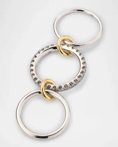 Spinelli Kilcollin 3-Link Ring in Sterling Silver with Diamonds, Black Rhodium and Yellow Gold | Thumbnail 4 Spinelli Kilcollin 3-Link Ring in Sterling Silver with Diamonds, Black Rhodium and Yellow Gold | Thumbnail 4
