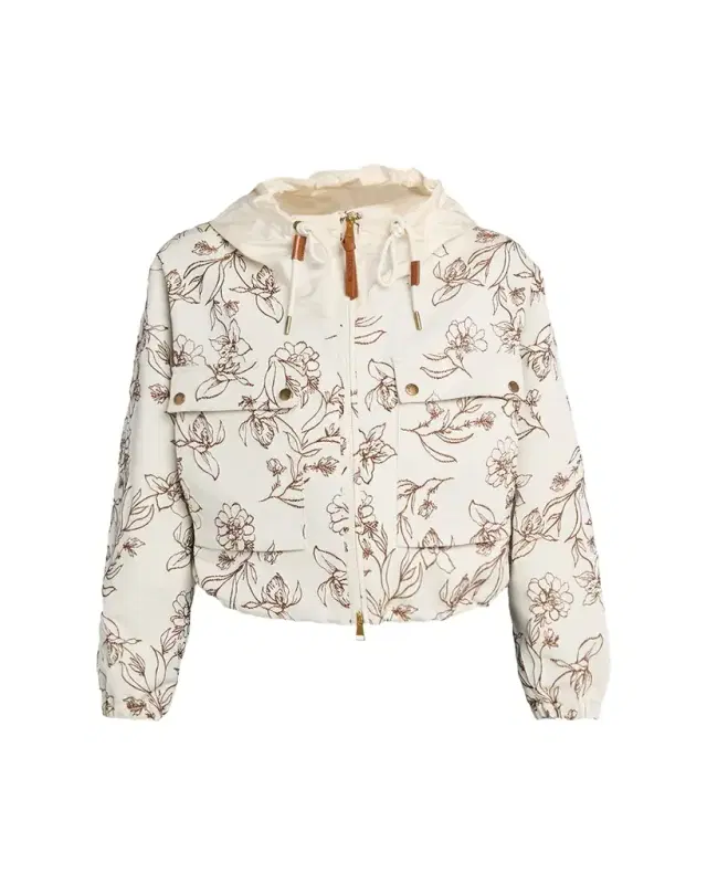 Moncler Nepeta Hooded Floral Print Jacket