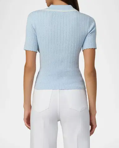 Joe 's Jeans Jess Short-Sleeve Pointelle Polo | Thumbnail 5 Joe 's Jeans Jess Short-Sleeve Pointelle Polo | Thumbnail 5
