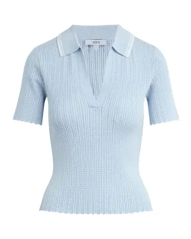 Joe 's Jeans Jess Short-Sleeve Pointelle Polo | Thumbnail 1 Joe 's Jeans Jess Short-Sleeve Pointelle Polo | Thumbnail 1