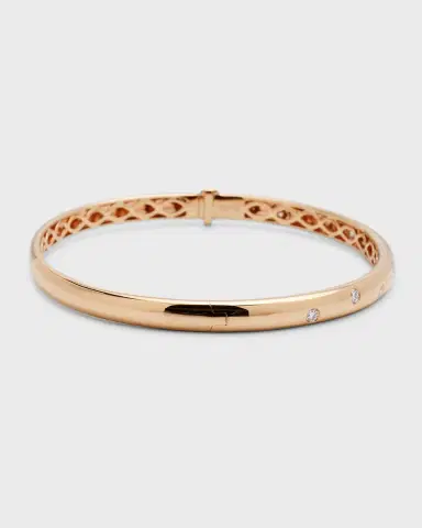 Mémoire 18k Rose Gold 9-Diamond Oval Bangle | Thumbnail 3