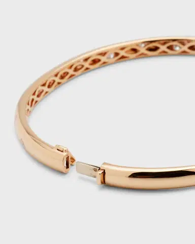 Mémoire 18k Rose Gold 9-Diamond Oval Bangle | Thumbnail 4