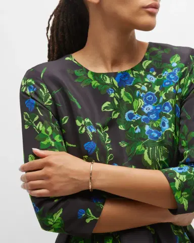Mémoire 18k Rose Gold 9-Diamond Oval Bangle | Thumbnail 5