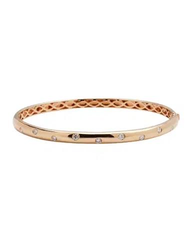 Mémoire 18k Rose Gold 9-Diamond Oval Bangle | Thumbnail 1