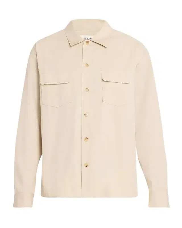 Men 's Double-Pocket Cotton Button-Down Shirt