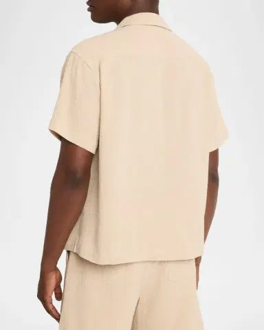 FRAME Men's Textured Short-Sleeve Shirt | Thumbnail 3
