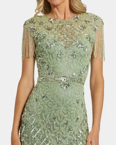 Mac Duggal Beaded Fringe Gown | Thumbnail 2