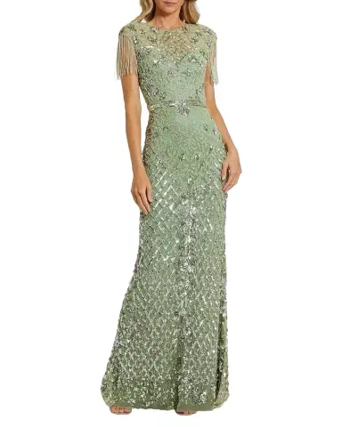 Mac Duggal Beaded Fringe Gown | Thumbnail 1