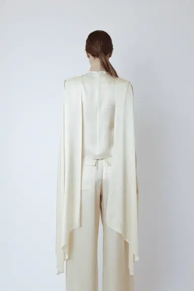 LAPOINTE Satin Cape Sleeve Top | Thumbnail 2 LAPOINTE Satin Cape Sleeve Top | Thumbnail 2