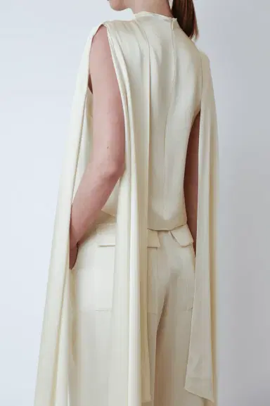 LAPOINTE Satin Cape Sleeve Top | Thumbnail 3 LAPOINTE Satin Cape Sleeve Top | Thumbnail 3