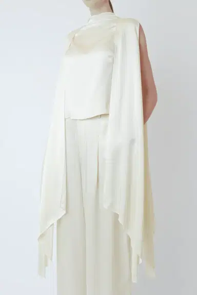 LAPOINTE Satin Cape Sleeve Top | Thumbnail 4 LAPOINTE Satin Cape Sleeve Top | Thumbnail 4