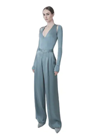 LAPOINTE Satin Relaxed Pleated Pant | Thumbnail 1 LAPOINTE Satin Relaxed Pleated Pant | Thumbnail 1
