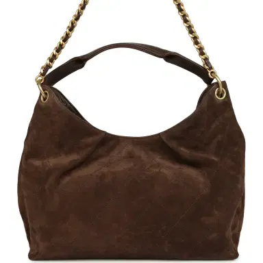 Chanel Chanel Maxi Hobo Bag Dark Brown Suede Antique Gold Hardware | Thumbnail 5