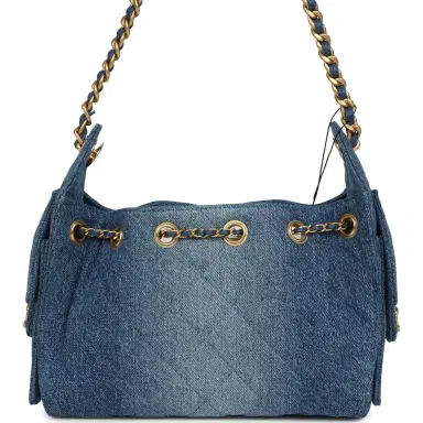 Chanel Chanel Mini 25 Hobo Bag Blue Washed Denim Antique Gold Hardware | Thumbnail 5 Chanel Chanel Mini 25 Hobo Bag Blue Washed Denim Antique Gold Hardware | Thumbnail 5