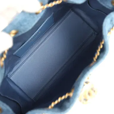 Chanel Chanel Mini 25 Hobo Bag Blue Washed Denim Antique Gold Hardware | Thumbnail 8 Chanel Chanel Mini 25 Hobo Bag Blue Washed Denim Antique Gold Hardware | Thumbnail 8