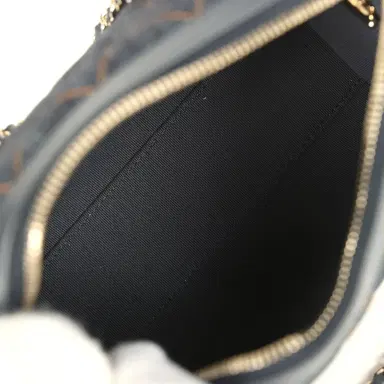 Chanel Chanel Mini Timeless Classic Barrel Bag with Chain Dark Blue Denim Light Gold Hardware | Thumbnail 8 Chanel Chanel Mini Timeless Classic Barrel Bag with Chain Dark Blue Denim Light Gold Hardware | Thumbnail 8