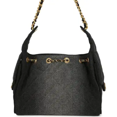 Chanel Chanel Small 25 Hobo Bag Black Washed Denim Antique Gold Hardware | Thumbnail 5 Chanel Chanel Small 25 Hobo Bag Black Washed Denim Antique Gold Hardware | Thumbnail 5