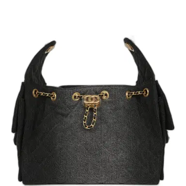 Chanel Chanel Small 25 Hobo Bag Black Washed Denim Antique Gold Hardware | Thumbnail 1 Chanel Chanel Small 25 Hobo Bag Black Washed Denim Antique Gold Hardware | Thumbnail 1