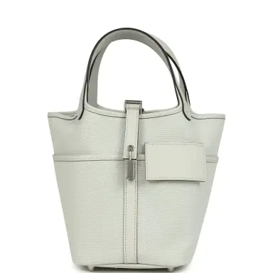 HERMÈS Hermes Picotin Cargo 18 Gris Platine Toile Canvas and Swift Palladium Hardware | Thumbnail 1 HERMÈS Hermes Picotin Cargo 18 Gris Platine Toile Canvas and Swift Palladium Hardware | Thumbnail 1