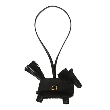 HERMÈS Hermes Rodeo Robeo Plush Charm PM Black Milo Lambskin and Wool Gold Hardware | Thumbnail 2 HERMÈS Hermes Rodeo Robeo Plush Charm PM Black Milo Lambskin and Wool Gold Hardware | Thumbnail 2