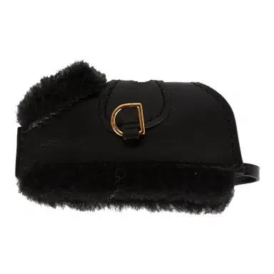 HERMÈS Hermes Rodeo Robeo Plush Charm PM Black Milo Lambskin and Wool Gold Hardware | Thumbnail 4 HERMÈS Hermes Rodeo Robeo Plush Charm PM Black Milo Lambskin and Wool Gold Hardware | Thumbnail 4