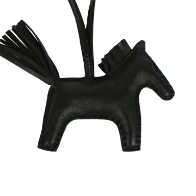 HERMÈS Hermes Rodeo Robeo Plush Charm PM Black Milo Lambskin and Wool Gold Hardware | Thumbnail 5 HERMÈS Hermes Rodeo Robeo Plush Charm PM Black Milo Lambskin and Wool Gold Hardware | Thumbnail 5