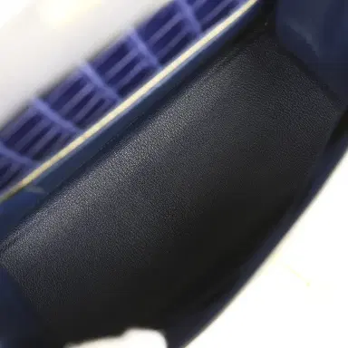 HERMÈS Pre-owned Hermes Kelly Sellier 28 Bleu Encre Shiny Alligator Gold Hardware | Thumbnail 8