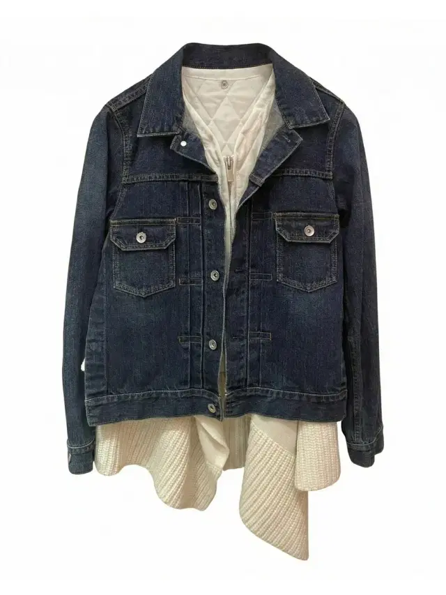 Sacai Denim x Wool Knit Jacket